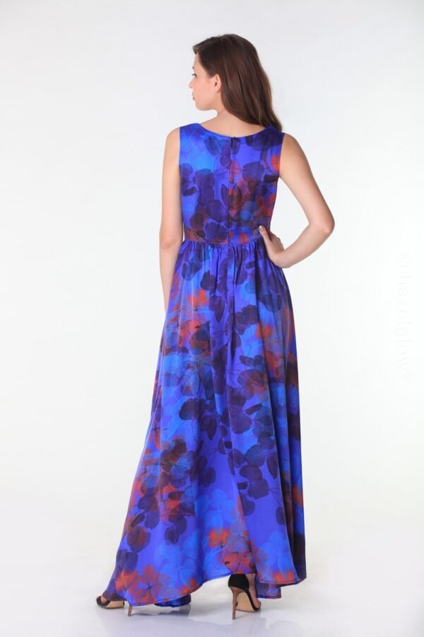 Fashion Foliage Blue | Luxury Designer Dress for Women’s by Hazelglow Store